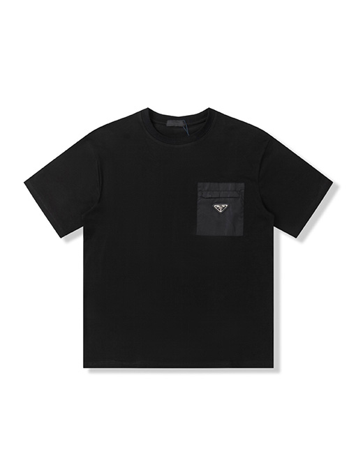 プラダ  春夏ネームプレートポケット半袖Tシャツ