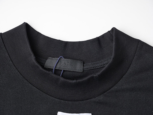 プラダ  コットンルーズ リブニットクルーネック半袖Tシャツ