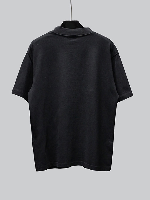 プラダ  コットンルーズ リブニットクルーネック半袖Tシャツ