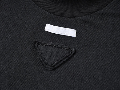 プラダ  コットンルーズ リブニットクルーネック半袖Tシャツ