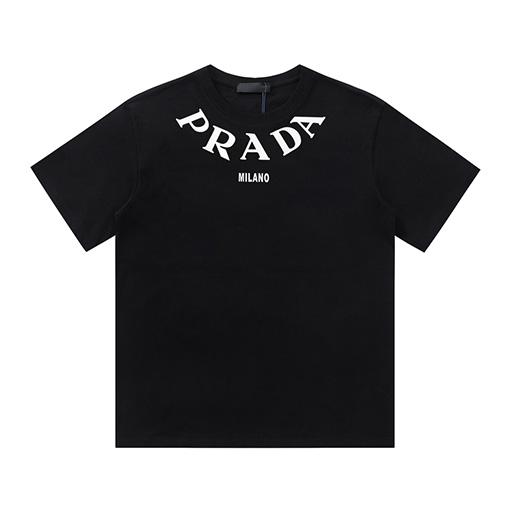 プラダ  襟元プリント半袖Tシャツ