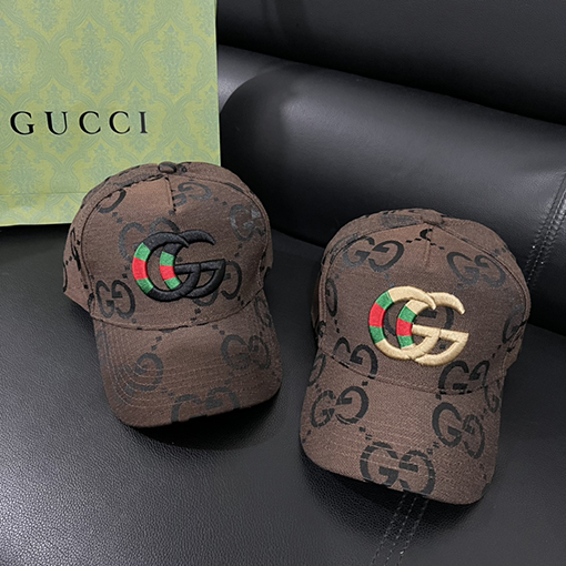 グッチ  ダブルGレタープリントキャップ