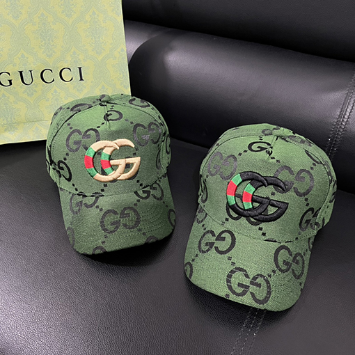 グッチ  ダブルGレタープリントキャップ