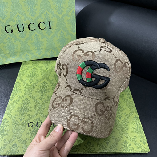 グッチ  ダブルGレタープリントキャップ