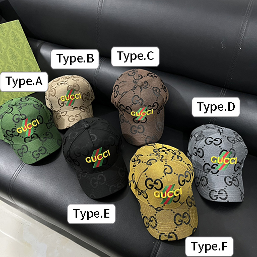 グッチ  ダブルGアルファベットデザインファッション帽子