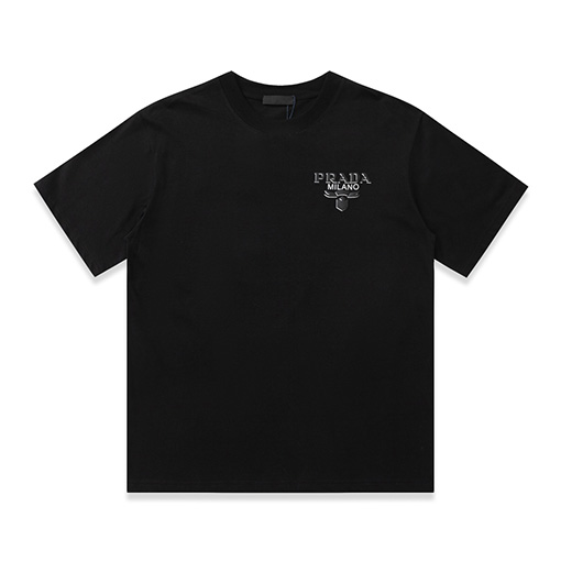プラダ  胸のプリントフィルム半袖Tシャツ