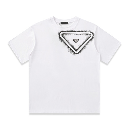 プラダ  プリント三角マーク半袖Tシャツ