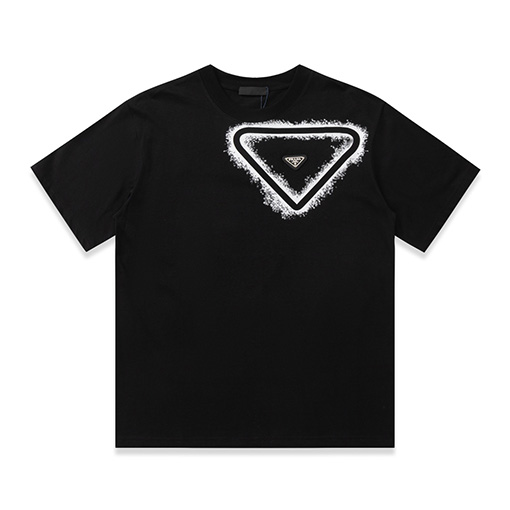 プラダ  プリント三角マーク半袖Tシャツ
