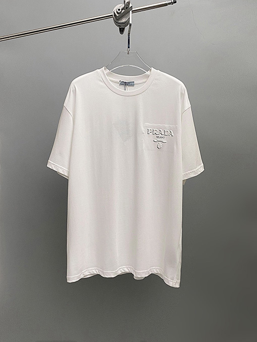 プラダ  春の新しいフィルム綿半袖Tシャツ