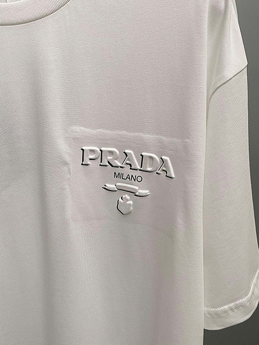 プラダ  春の新しいフィルム綿半袖Tシャツ