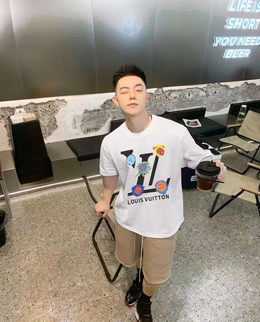 ルイヴィトン 新しいプリントラウンドネック半袖Tシャツ