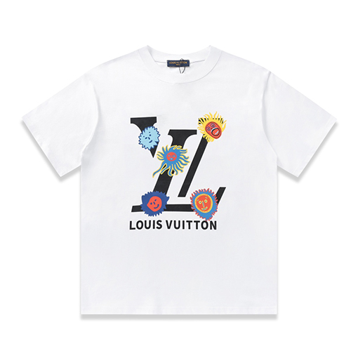ルイヴィトン 新しいプリントラウンドネック半袖Tシャツ
