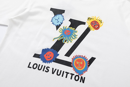 ルイヴィトン 新しいプリントラウンドネック半袖Tシャツ