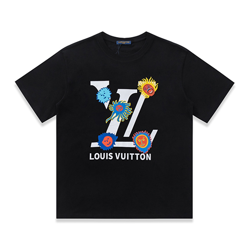 ルイヴィトン 新しいプリントラウンドネック半袖Tシャツ