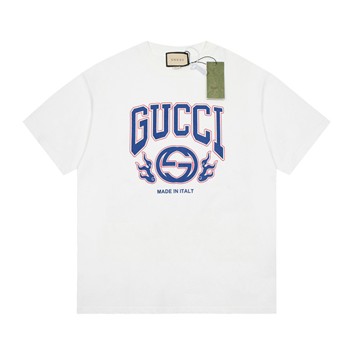 グッ チ透かしプリント技術半袖Tシャツ