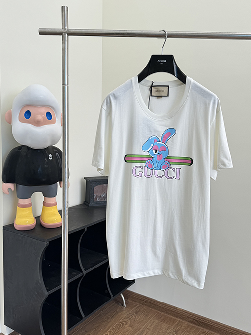 グッチ 新作イラストレーターニットコットンラウンドネックTシャツ