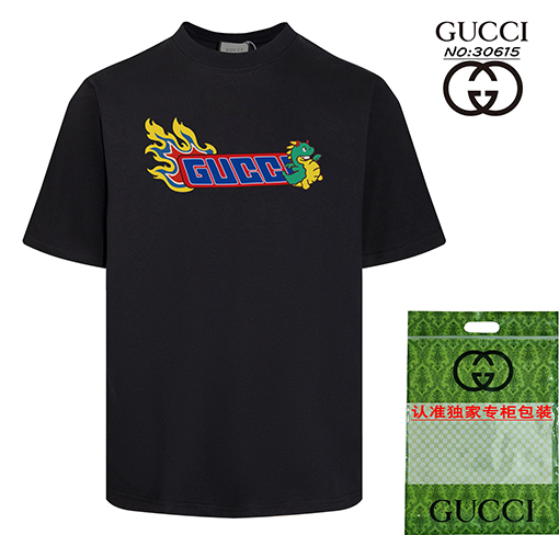 グッチ 新しいラウンドネック半袖Tシャツ