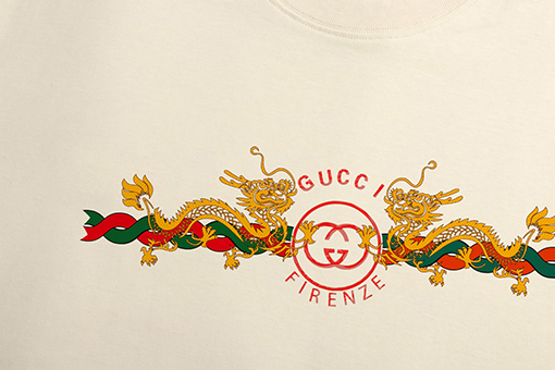 グッチ ダブルヤーン生地新しいラウンドネック半袖Tシャツ