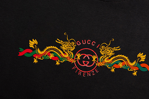 グッチ ダブルヤーン生地新しいラウンドネック半袖Tシャツ