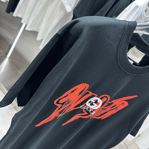 グッチ  早春の新しい個性的なプリント半袖Tシャツ
