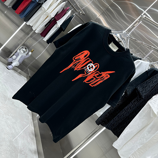 グッチ  早春の新しい個性的なプリント半袖Tシャツ