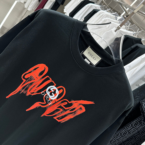 グッチ  早春の新しい個性的なプリント半袖Tシャツ