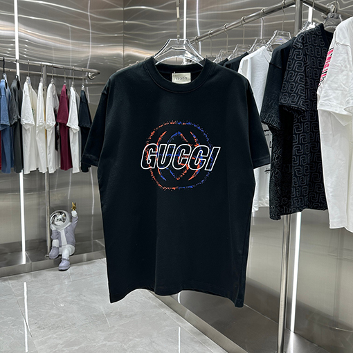 グッチ  新しい個性的なプリント半袖Tシャツ