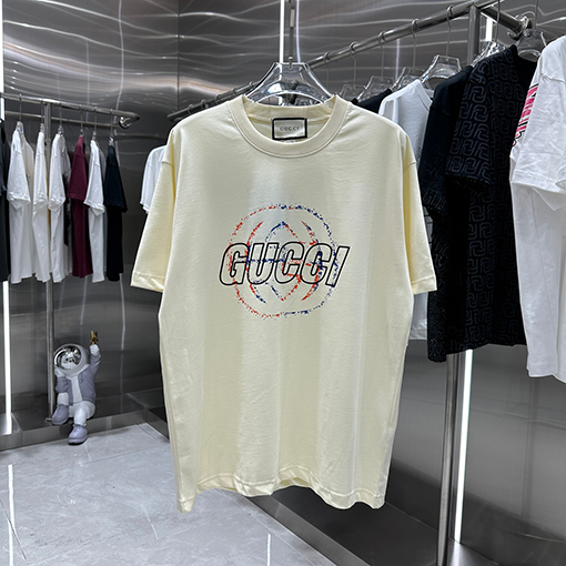 グッチ  新しい個性的なプリント半袖Tシャツ