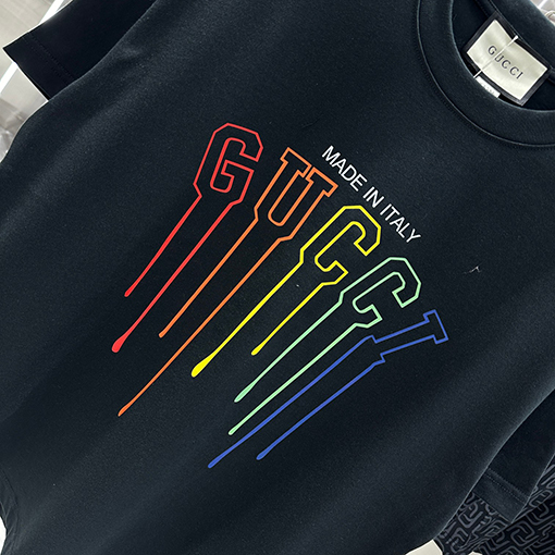 グッチ  新しい個性的なプリント半袖Tシャツ