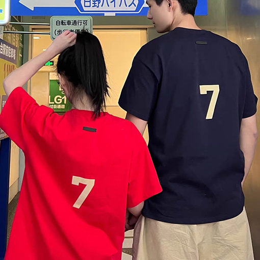フィアオブゴッド  コットンプラッシュ7文字プリント半袖Tシャツ