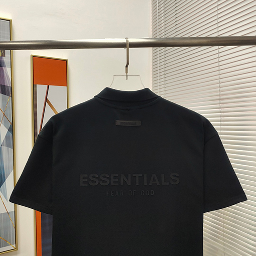 フィアオブゴッド バックシリカゲル文字ポロシャツ純綿半袖Tシャツ