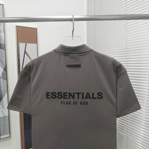 フィアオブゴッド バックシリカゲル文字ポロシャツ純綿半袖Tシャツ