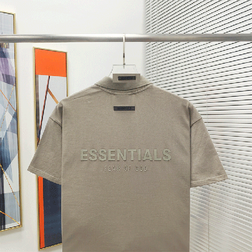 フィアオブゴッド バックシリカゲル文字ポロシャツ純綿半袖Tシャツ