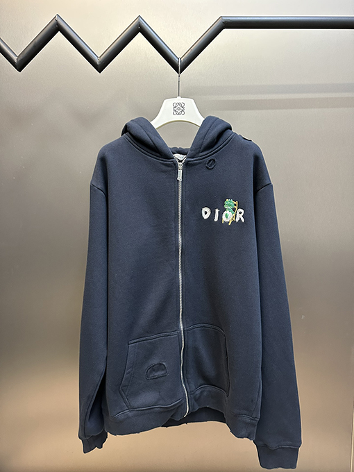 ディオール   ジッパー刺繍恐竜パーカー