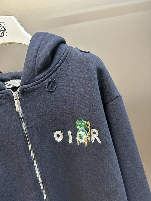 ディオール   ジッパー刺繍恐竜パーカー
