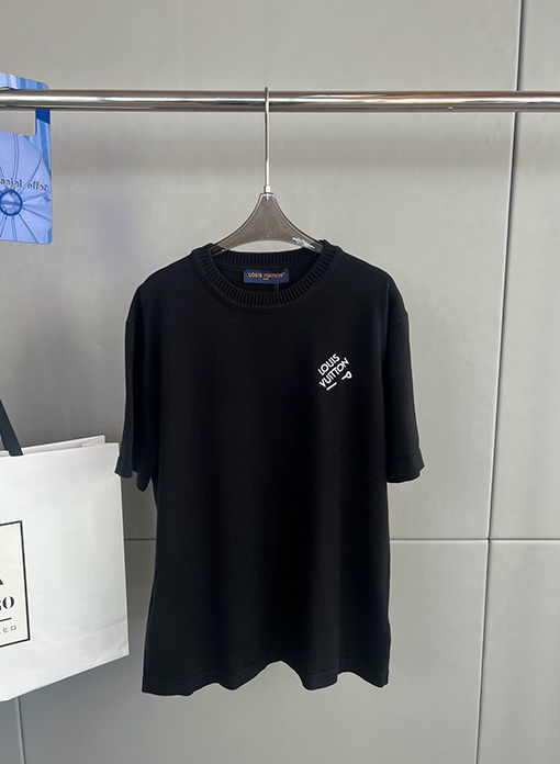ルイヴィトンコピー クルーネックニット半袖Tシャツ