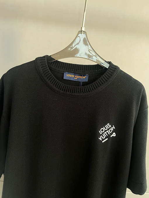 ルイヴィトンコピー クルーネックニット半袖Tシャツ