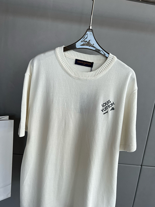 ルイヴィトンコピー クルーネックニット半袖Tシャツ