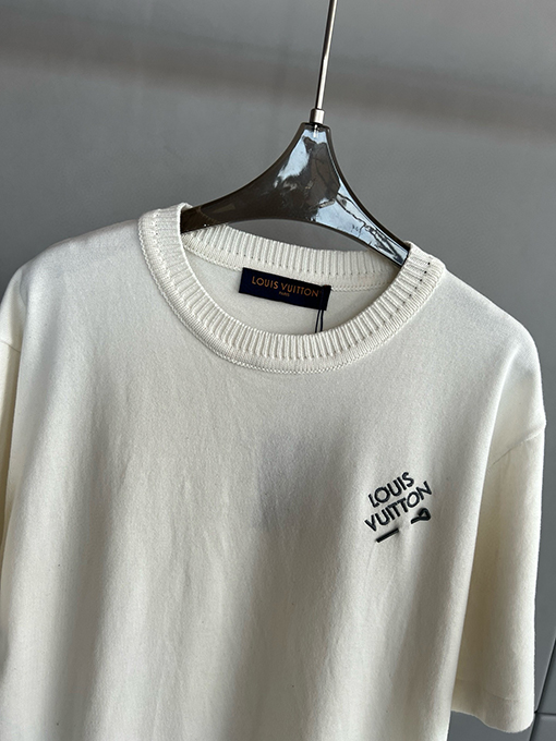 ルイヴィトンコピー クルーネックニット半袖Tシャツ