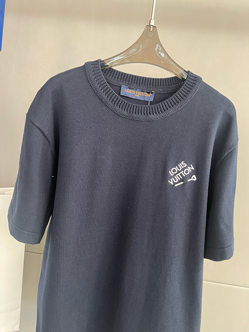 ルイヴィトンコピー クルーネックニット半袖Tシャツ