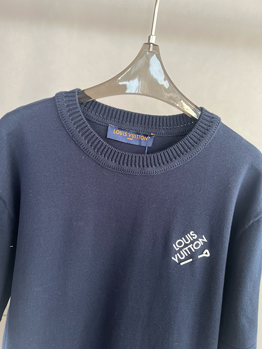 ルイヴィトンコピー クルーネックニット半袖Tシャツ