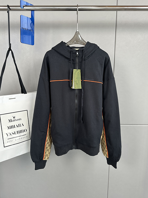 グッチ ジップアップコットン平織りニットジャケット
