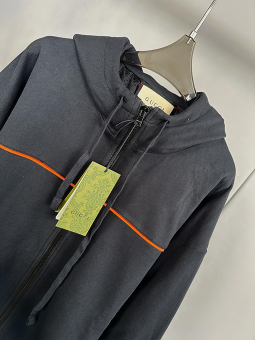 グッチ ジップアップコットン平織りニットジャケット