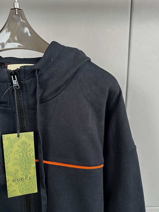 グッチ ジップアップコットン平織りニットジャケット