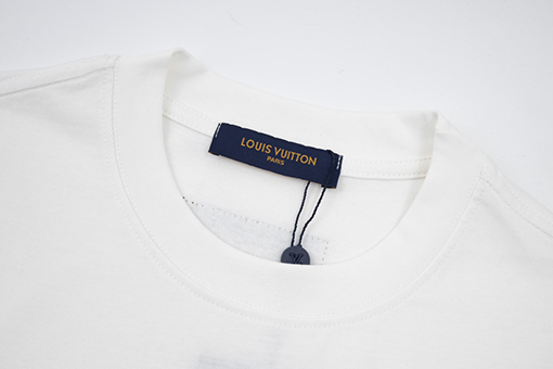ルイヴィトン スエードフォーム文字プリント半袖Tシャツ
