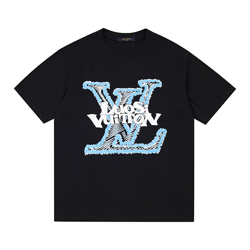 ルイヴィトン スエードフォーム文字プリント半袖Tシャツ