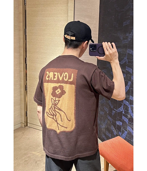 ルイヴィトン ジャカードニット半袖Tシャツ