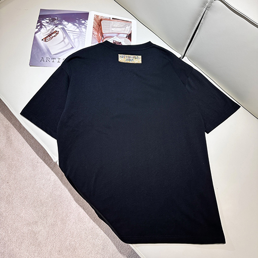 ルイヴィトンスーパーコピー   金属章仔ビーズ刺繍ビーズ半袖Tシャツ