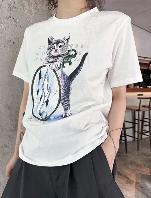 マルタンマルジェラ 新しい猫シリーズの半袖Tシャツ