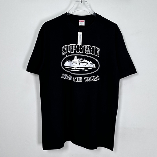 シュプリームスーパーコピー RULE THE WORLD TEEアルカトラズプリント半袖シャツ